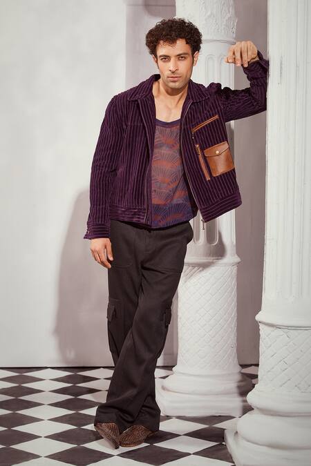 Nikita Mhaisalkar_Black Cotton Knit Trouser _Online_at_Aza_Fashions