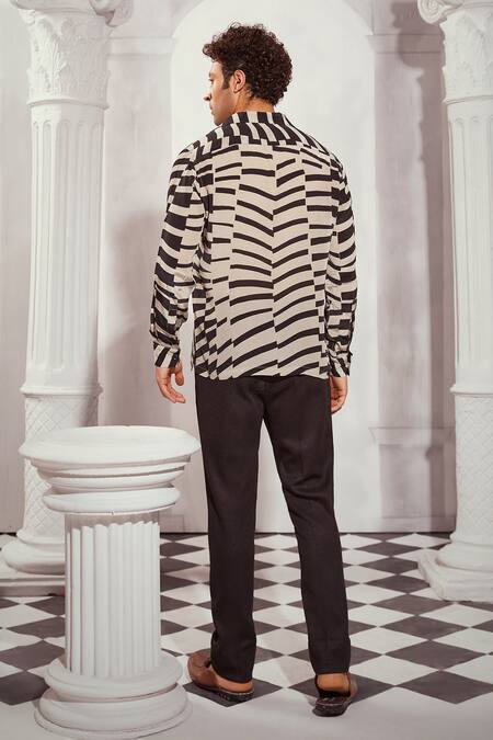 Shop_Nikita Mhaisalkar_Black Cotton Knit Trouser _at_Aza_Fashions