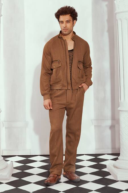 Nikita Mhaisalkar Brown Georgette Byzantine Print Sleeveless T Shirt Online at Aza Fashions Nikita Mhaisalkar_Brown Georgette Byzantine Print Sleeveless T Shirt _Online_at_Aza_Fashions