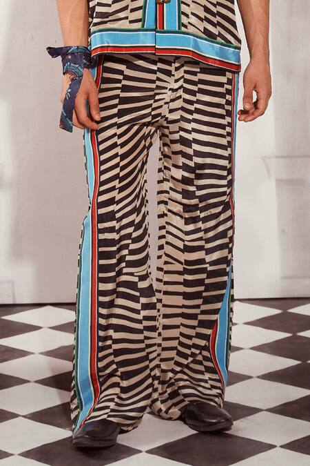 Buy Nikita Mhaisalkar Black Silk, Crepe Embroidery Byzantine Print Shirt And Pant Set Online at Aza Fashions Buy_Nikita Mhaisalkar_Black Silk, Crepe Embroidery Byzantine Print Shirt And Pant Set _Online_at_Aza_Fashions