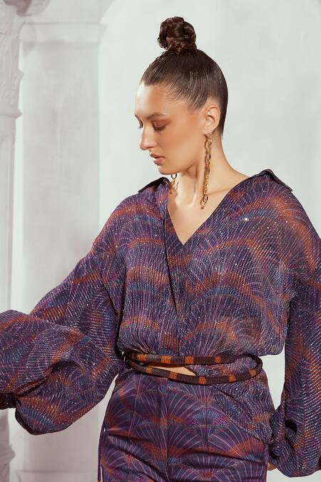 Buy_Nikita Mhaisalkar_Multi Color Beads Tie-up Belt _Online_at_Aza_Fashions