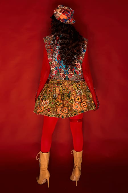 Shop Esha L Amin Multi Color Viscose Beads, Sequins, Cut Work Floral Embroidered Short Jacket at Aza Fashions Shop_Esha L Amin_Multi Color Viscose Beads, Sequins, Cut Work Floral Embroidered Short Jacket _at_Aza_Fashions
