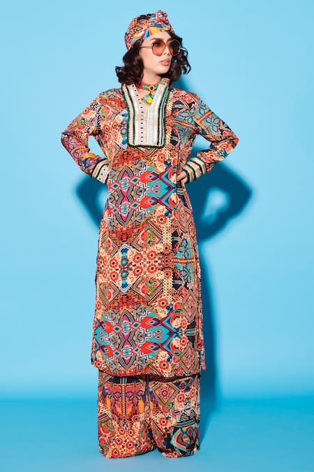 Esha L Amin Abstract Geometric Pattern Kurta 