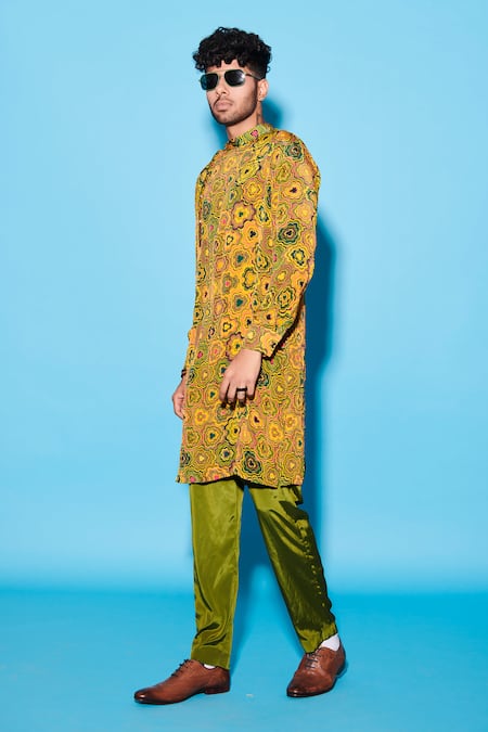 Esha L Amin Floral Pattern Collage Straight Kurta 