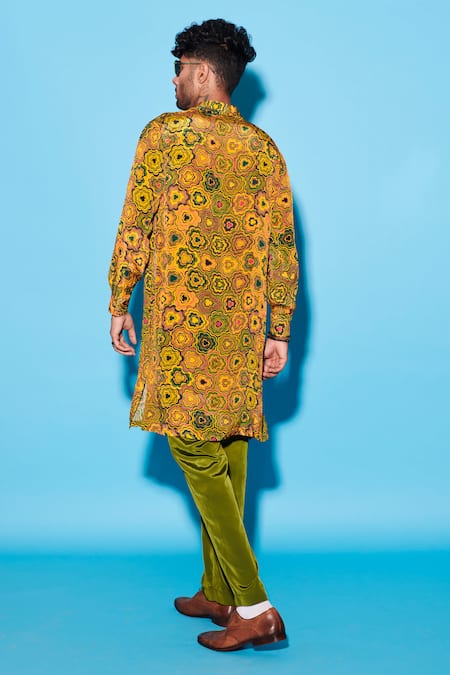 Esha L Amin Floral Pattern Collage Straight Kurta 