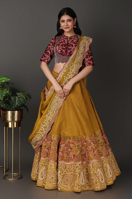 Nidhi Kejriwal Hand Embroidered Blouse Lehenga Set 