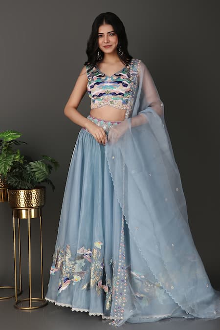 Nidhi Kejriwal Embroidered Blouse Lehenga Set 