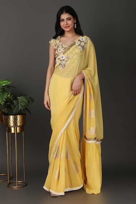 Nidhi Kejriwal Border Embroidered Saree With Blouse 