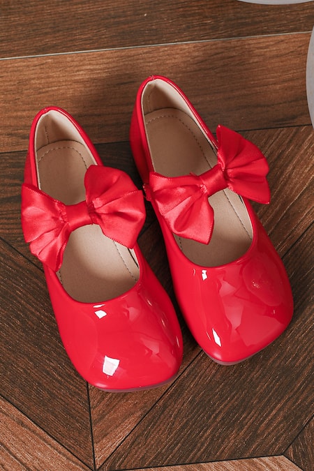 Ninobello_Red Bow Embellished Bellies _Online_at_Aza_Fashions