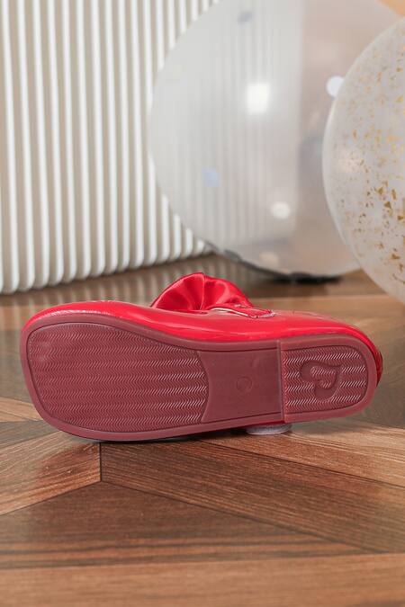 Ninobello_Red Bow Embellished Bellies _at_Aza_Fashions