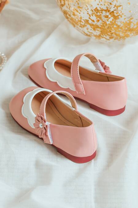 Shop_Ninobello_Pink Flower Embroidered Bellies _Online_at_Aza_Fashions