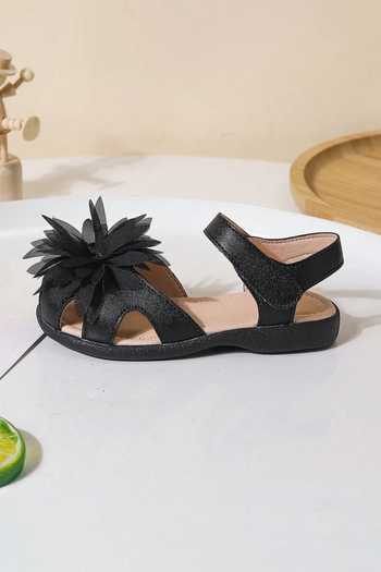 Buy_Ninobello_Black Fabric Flowers Embellished Sandals_Online_at_Aza_Fashions