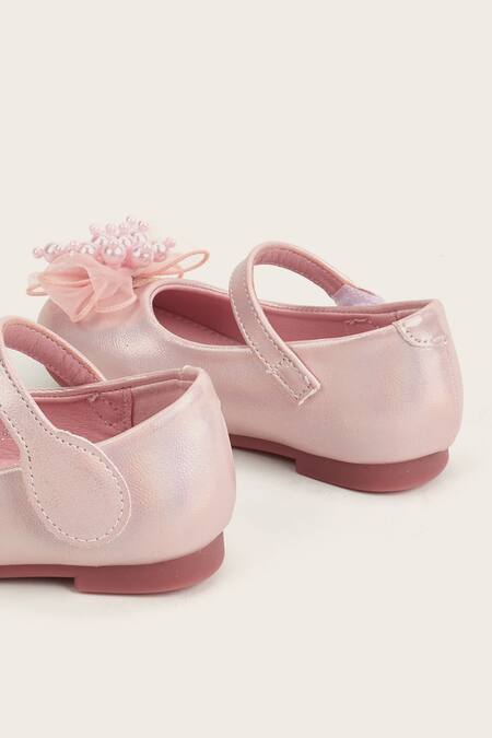 Ninobello_Pink Pearl Embellished Bellies_at_Aza_Fashions