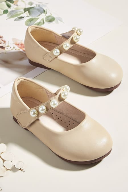 Ninobello Beige Pearl Embellished Bellies  