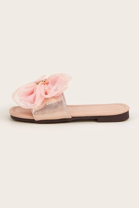 Ninobello_Pink Flower Embellished Slippers_Online_at_Aza_Fashions