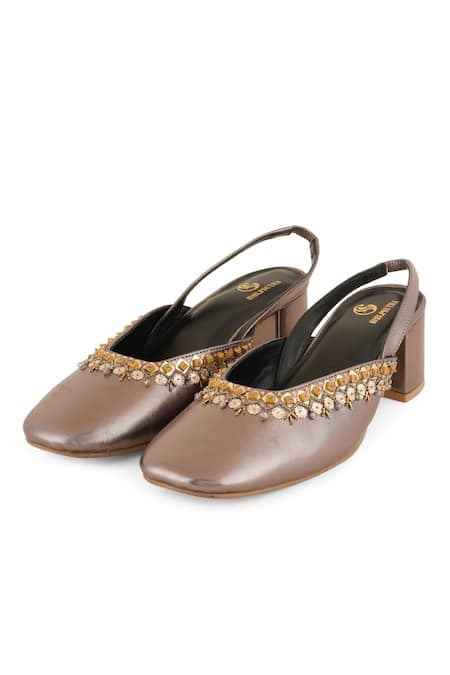 Shilpsutra G Metal Alabastor Embellished Heels 
