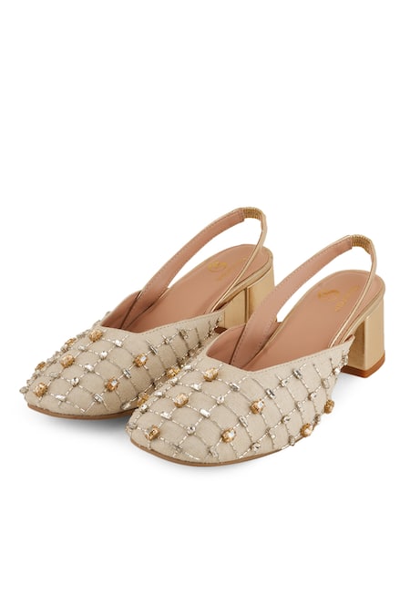 Shilpsutra Kanakam Cutdana Embellished Heels 