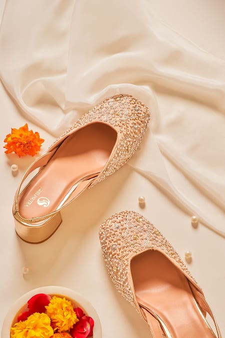 Shilpsutra Gold Zardozi Roshnara Embellished Heels 