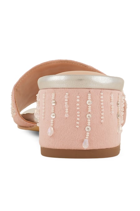 Shilpsutra_Pink Pearl Rosy Embellished Heels _Online_at_Aza_Fashions