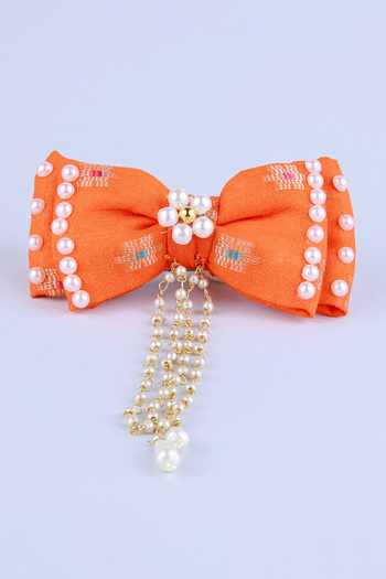Orange - Mirror Shell Work Women's Bow Hair Clip 11