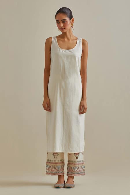 Buy_Kora_Pink Cotton, Chanderi Sequins, Tassels, Patchwork Straight Kurta Pant Set 