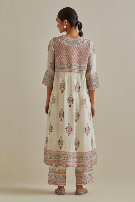 Shop Kora Pink Cotton, Chanderi Mirrors, Sequins, Tassels, Embroidery Patchwork Kurta Set at Aza Fashions Shop_Kora_Pink Cotton, Chanderi Mirrors, Sequins, Tassels, Embroidery Patchwork Kurta Set _at_Aza_Fashions