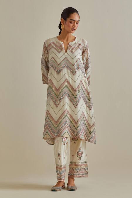 Buy Kora Pink Cotton, Chanderi Tassels, Embroidery, Patchwork A-line Kurta Pant Set Online at Aza Fashions Buy_Kora_Pink Cotton, Chanderi Tassels, Embroidery, Patchwork A-line Kurta Pant Set _Online_at_Aza_Fashions