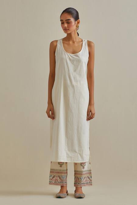 Buy Kora Pink Cotton, Chanderi Mirrors, Sequins, Braids Patchwork Straight Kurta Set Buy_Kora_Pink Cotton, Chanderi Mirrors, Sequins, Braids Patchwork Straight Kurta Set