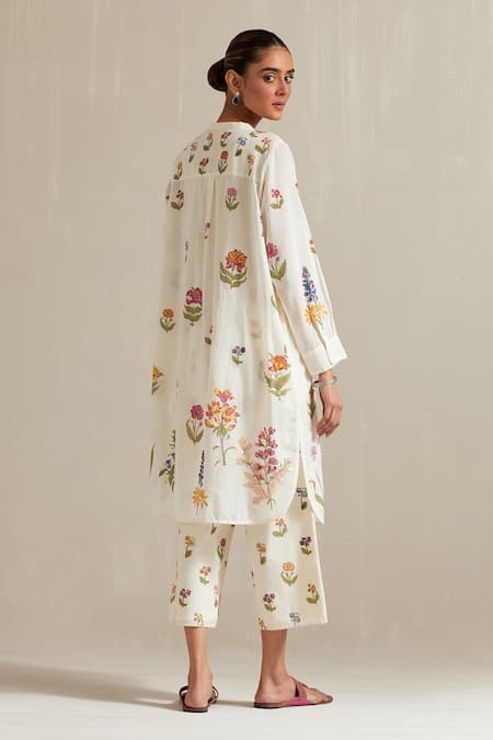 Upavita Floral Hand Block Print Kurta With Pant 