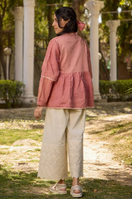 Banera Berthe Pintuck Bodice Top With Pant 