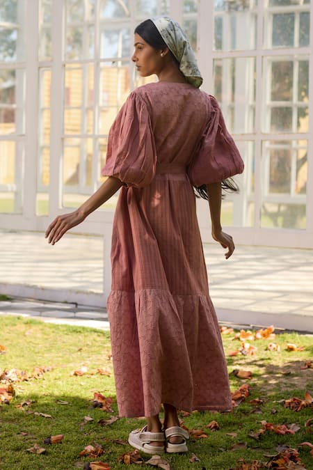 Banera Agatha Floral Threadwork Schiffli Dress 