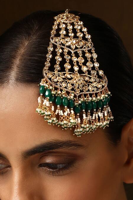 Swabhimann_Green Floral Cutwork Embellished Passa _Online_at_Aza_Fashions