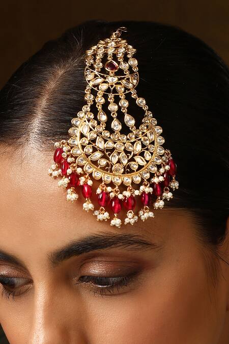 Swabhimann_Red Flower Cutwork Embellished Passa _Online_at_Aza_Fashions