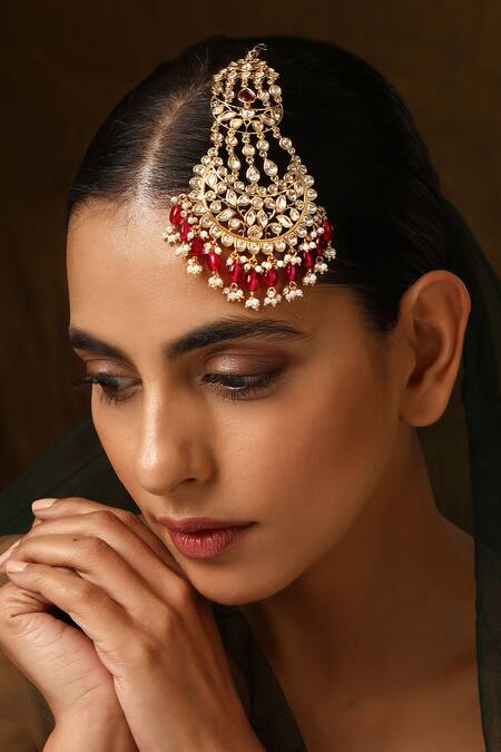 Buy_Swabhimann_Red Flower Cutwork Embellished Passa _Online_at_Aza_Fashions