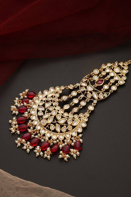 Shop_Swabhimann_Red Flower Cutwork Embellished Passa _Online_at_Aza_Fashions