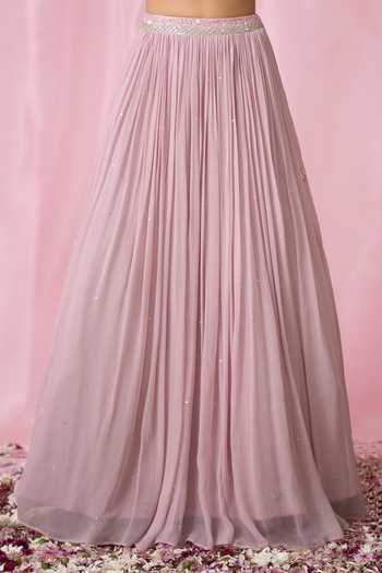 Shop Aariyana Couture Pink Silk, Net, Georgette Sequins, Cut Work, Pearls, Embellished Lehenga Set Shop_Aariyana Couture_Pink Silk, Net, Georgette Sequins, Cut Work, Pearls, Embellished Lehenga Set