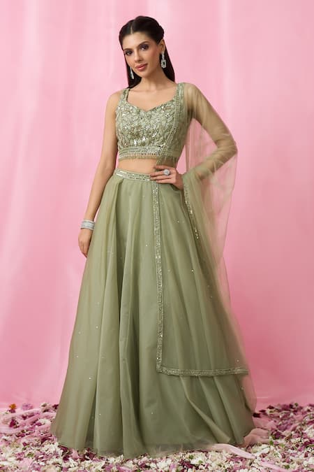 Alaya Advani Organza Embroidered Lehenga Set 