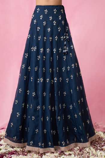 Shop Aariyana Couture Peach Silk, Organza, Net Pearls, Sequins, Crystals, Hand Lehenga Blouse Set Shop_Aariyana Couture_Peach Silk, Organza, Net Pearls, Sequins, Crystals, Hand Lehenga Blouse Set