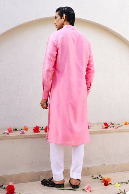 Chrkha Floral Placement Print Straight Kurta With Pant 