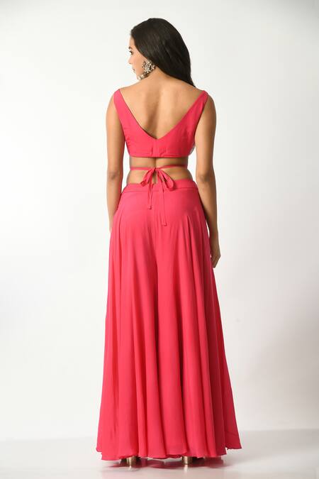 Salt And Spring Floral Embroidered Blouse Pant Set 