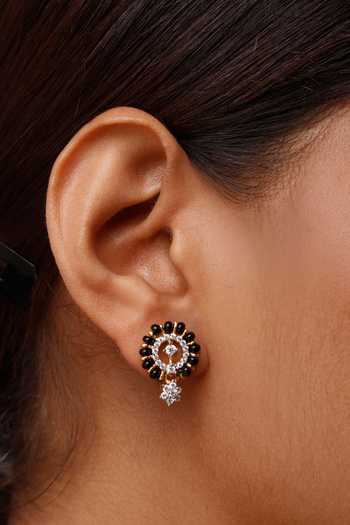 Sica Jewellery Stone Studded Floral Earrings 