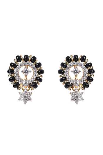 Sica Jewellery Stone Studded Floral Earrings 