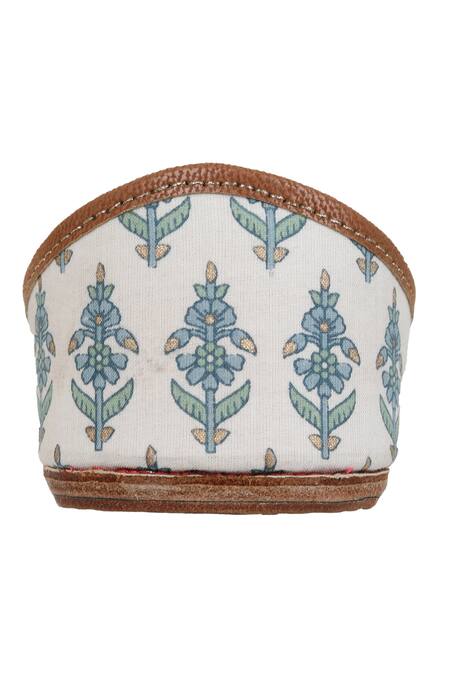 Shop_Imlee Jaipur_White Embroidered Bluebell Block Print Juttis _Online_at_Aza_Fashions