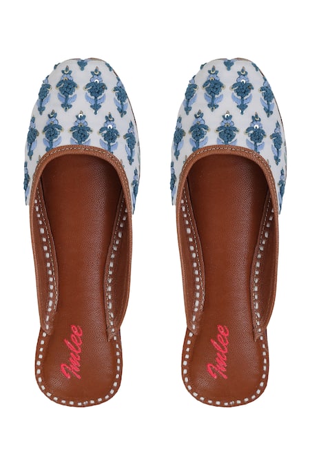 Imlee Jaipur Bluebell Print Open Back Juttis 