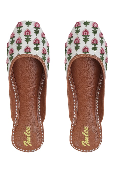 Imlee Jaipur Foxglove Print Open Back Juttis 