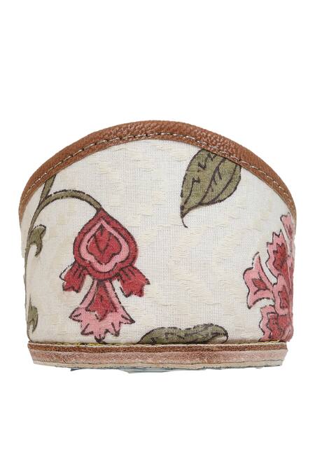 Shop_Imlee Jaipur_Off White Embroidered Desert Rose Print Moccasin Jutti _Online_at_Aza_Fashions