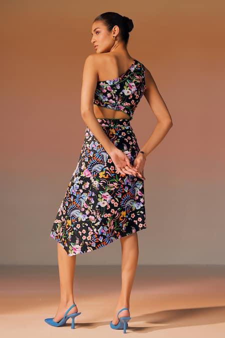 NOIB Ines Blossom Print Cut-Out Dress 
