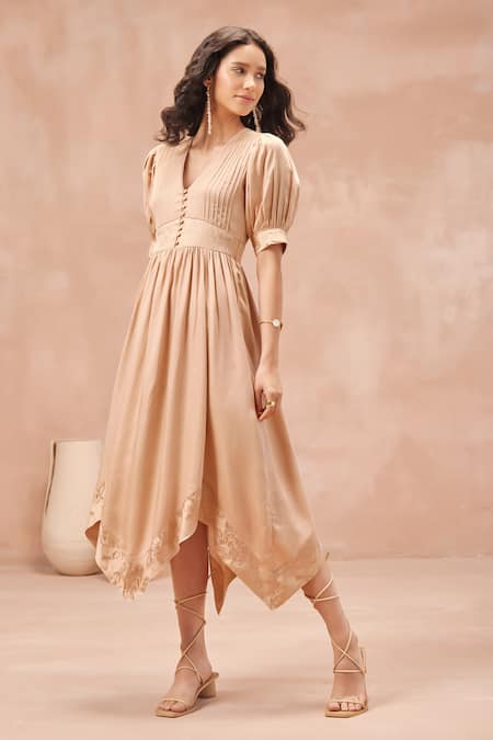 NOIB Amelia Asymmetric Hem Midi Dress 