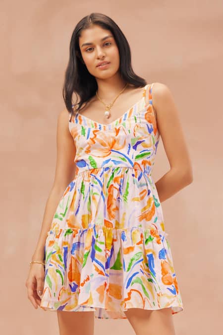 Noib Gabriela Printed Skater Mini Dress 
