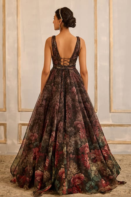 Cedar & Pine Vintage Garden Print Gown 